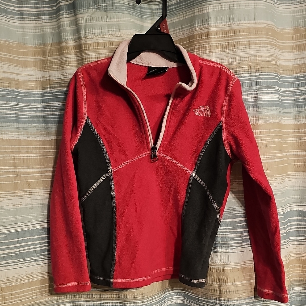 The North Face Kids Red and Black Glacier Fleece Jacket